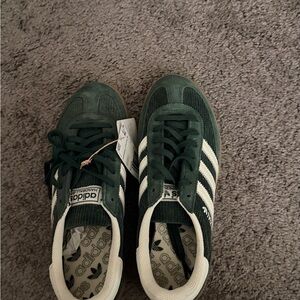 Adidas Handball Spezial Green Sneakers with White Stripes